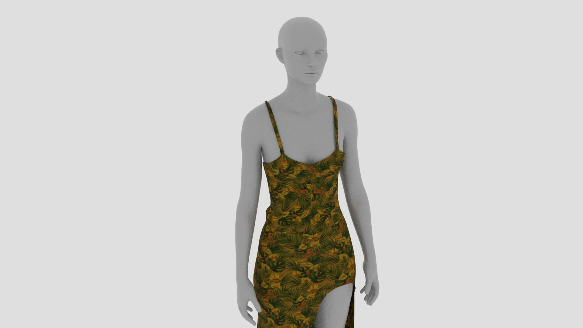 Women Dress Low-poly 3D model_12
