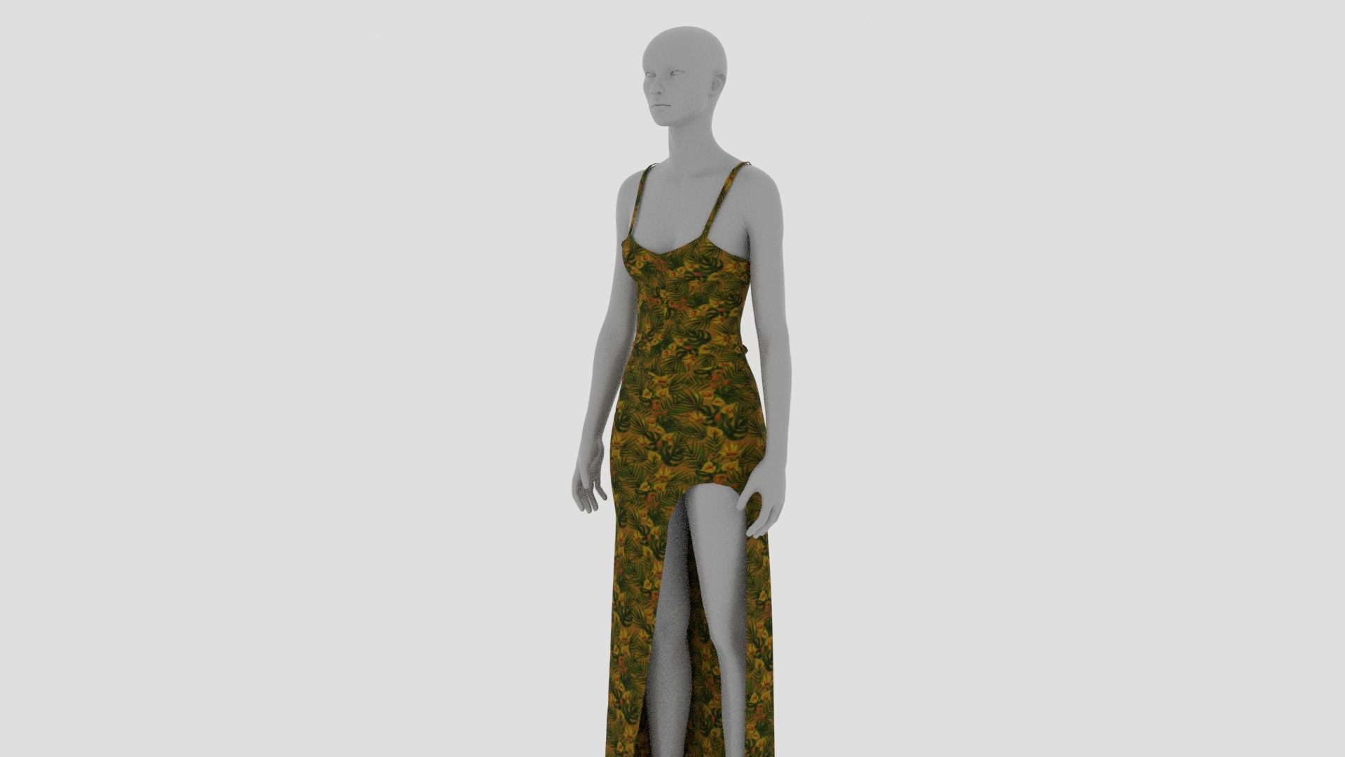 Women Dress Low-poly 3D model_2
