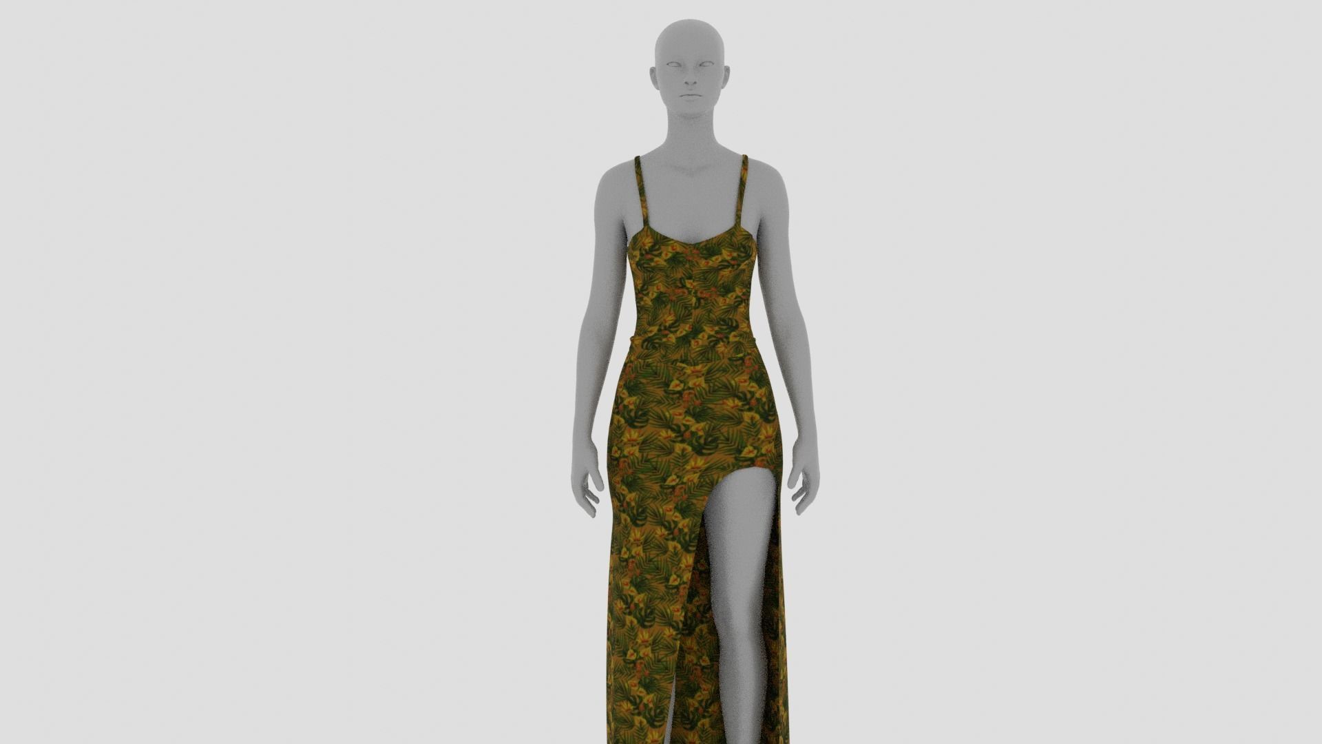 Women Dress Low-poly 3D model_1