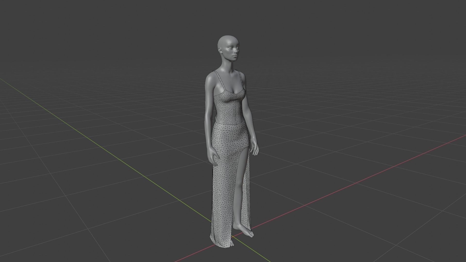 Women Dress Low-poly 3D model_18