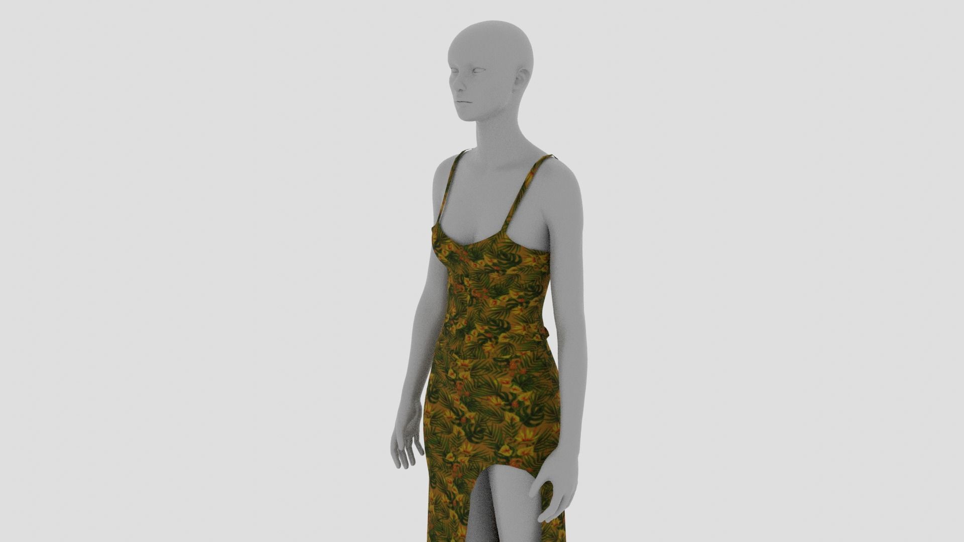 Women Dress Low-poly 3D model_14