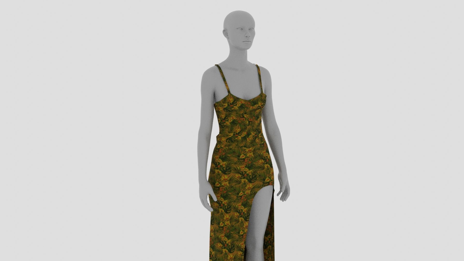Women Dress Low-poly 3D model_17