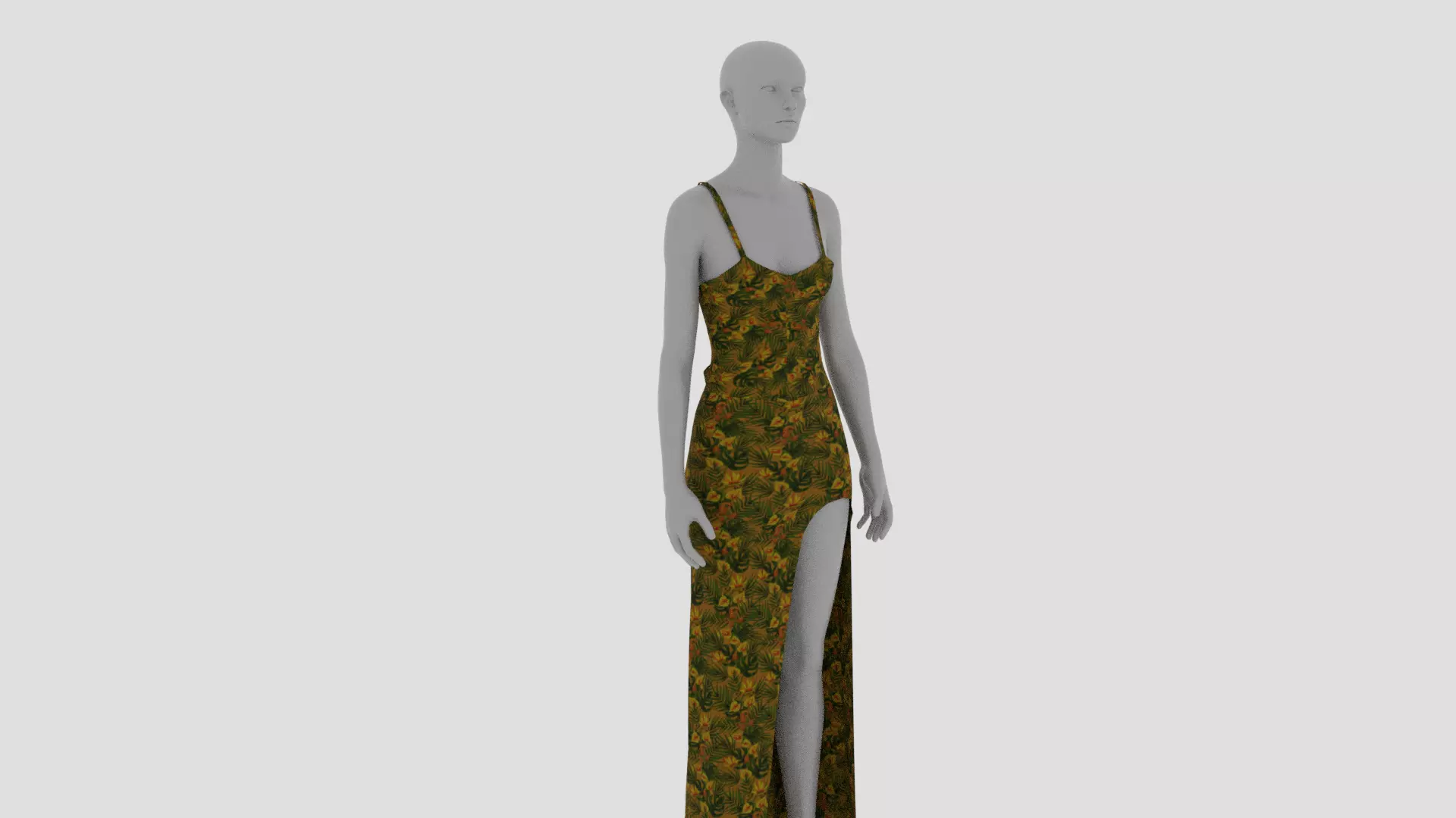 Women Dress Low-poly 3D model_0