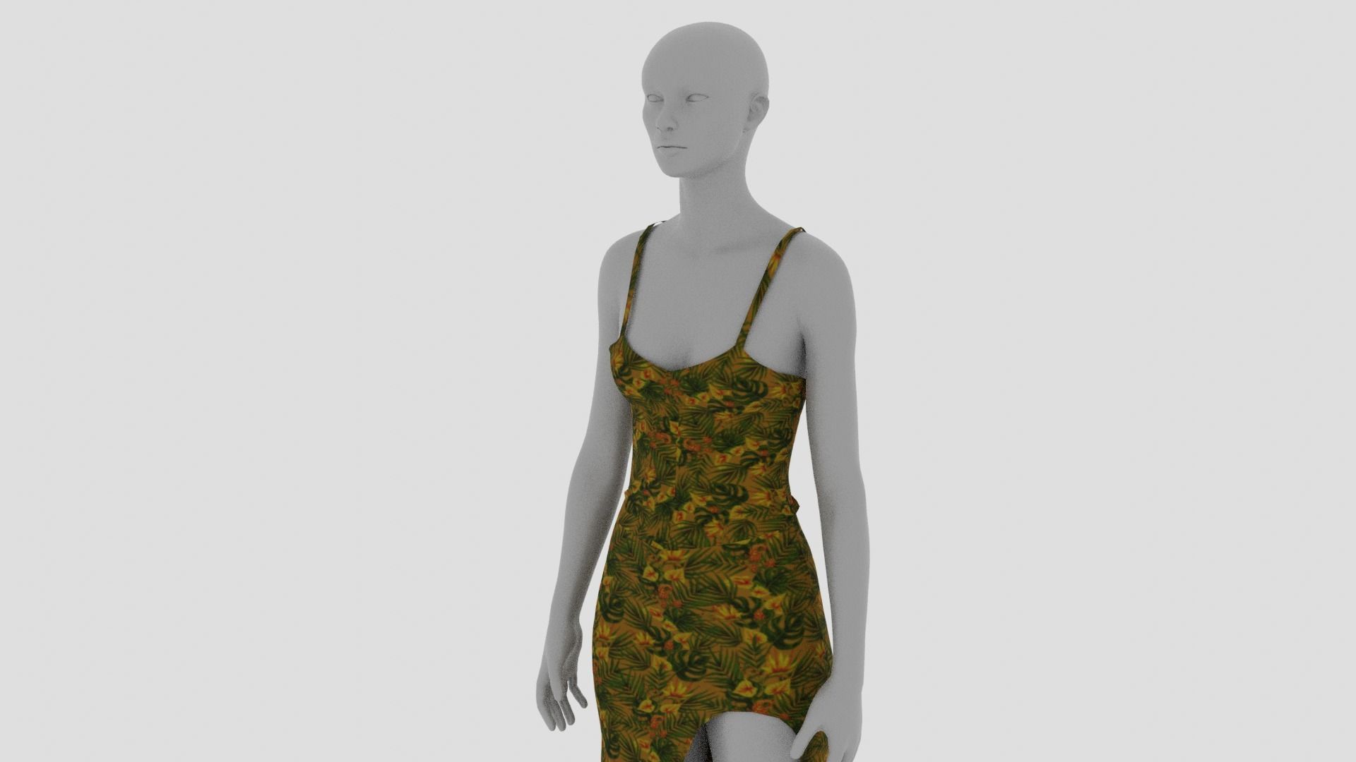 Women Dress Low-poly 3D model_11