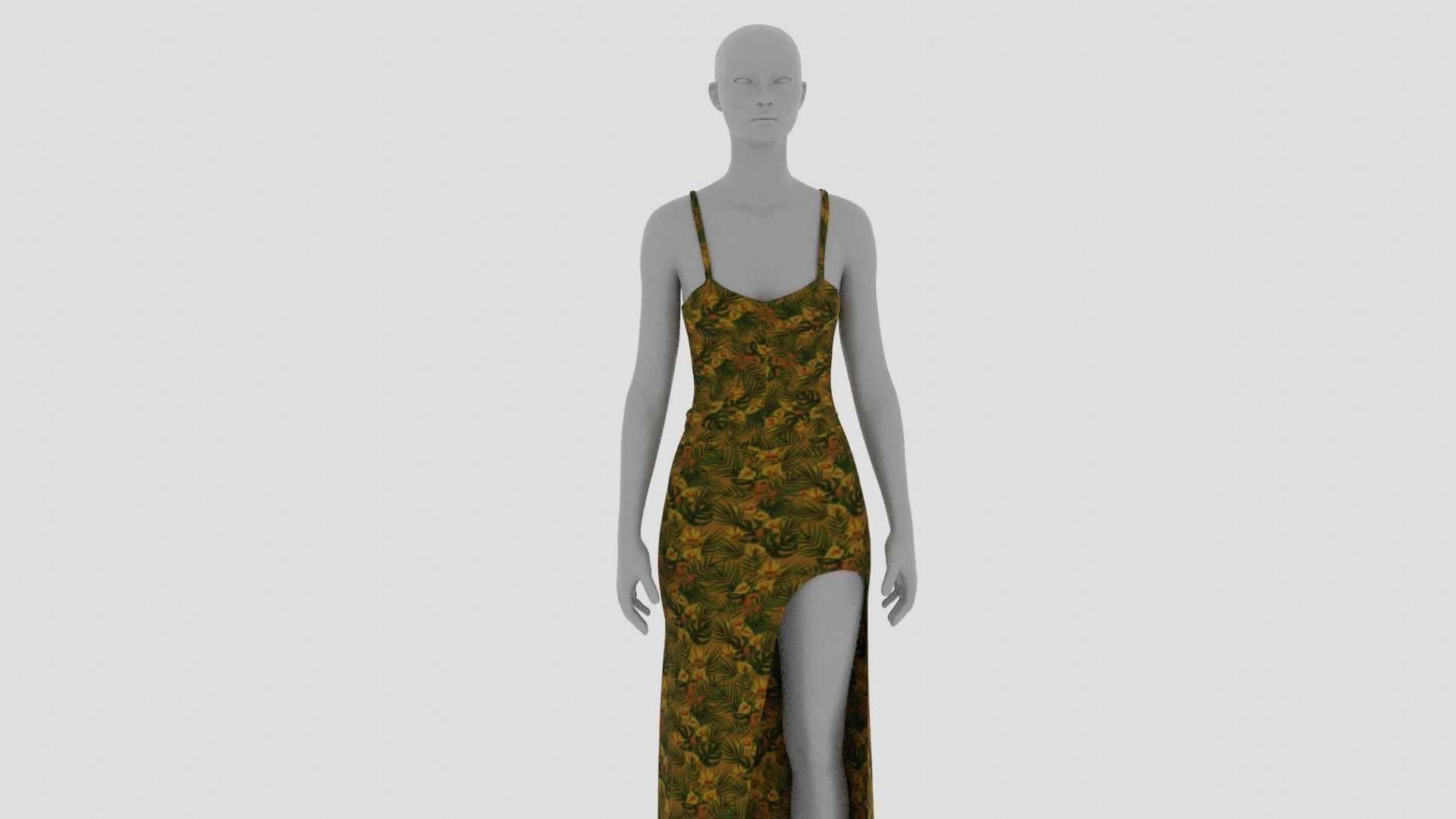 Women Dress Low-poly 3D model_16