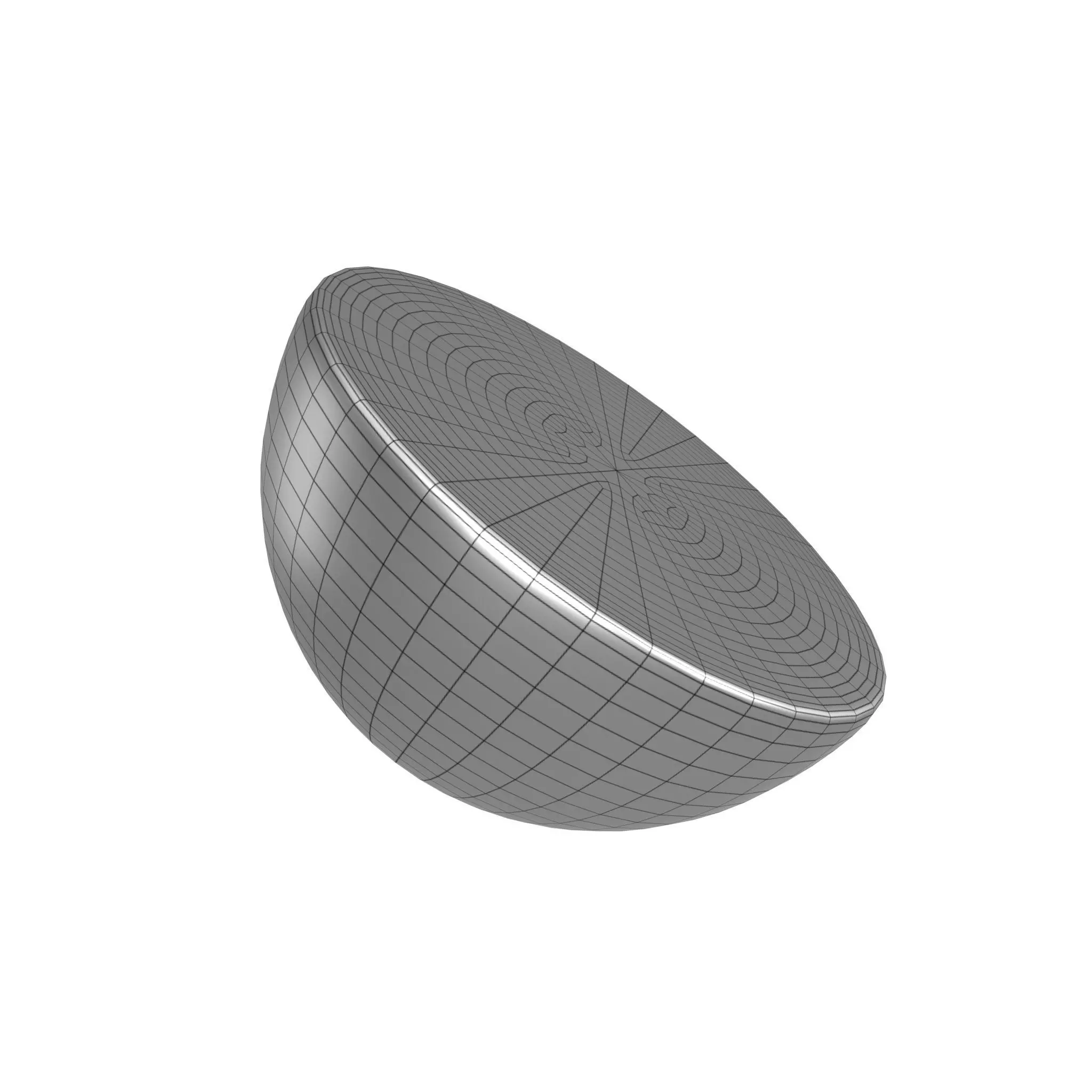 Half Sphere Geometric Shape v1 005 Low-poly 3D model_0