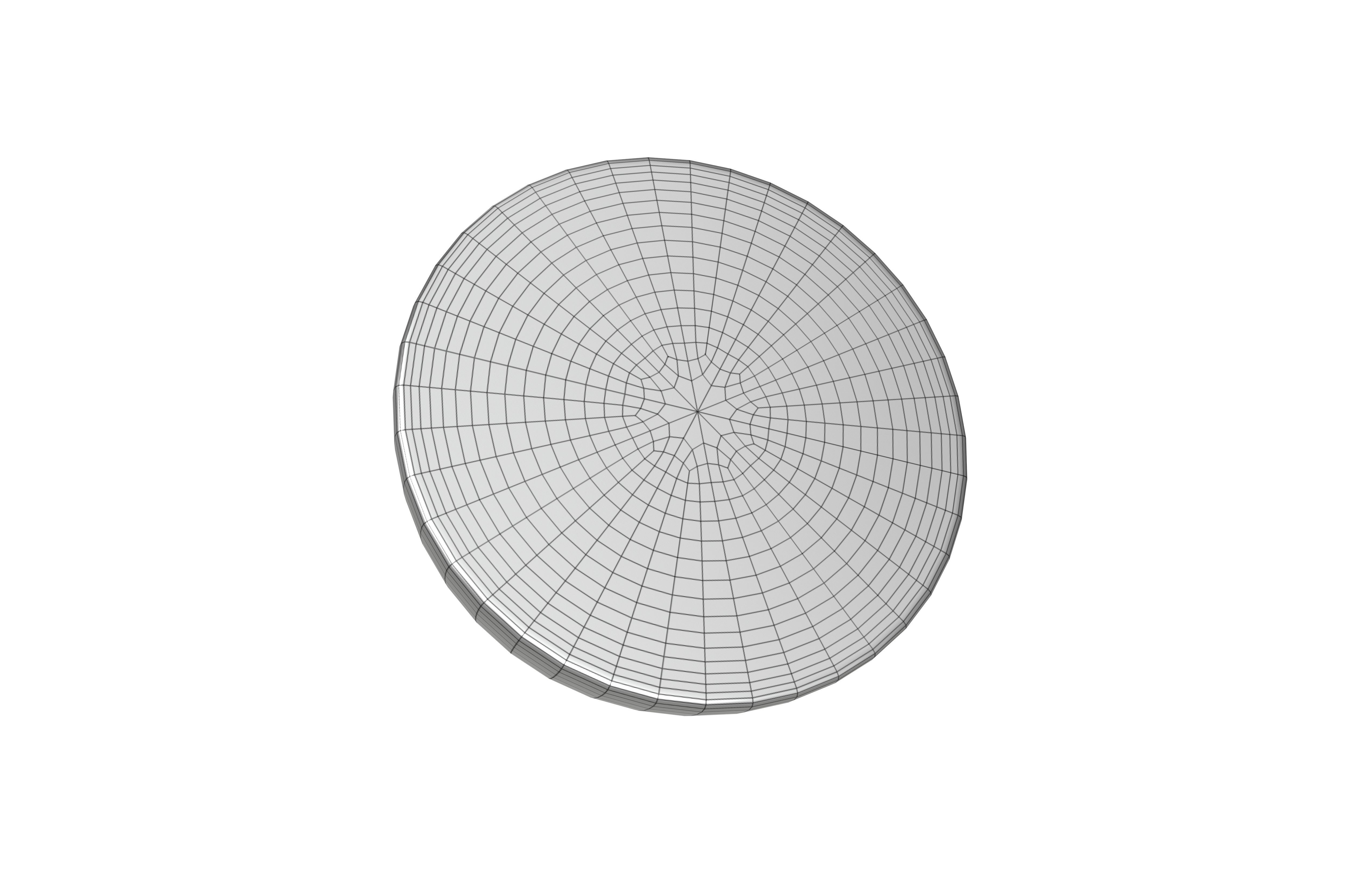 Half Sphere Geometric Shape v1 005 Low-poly 3D model_2