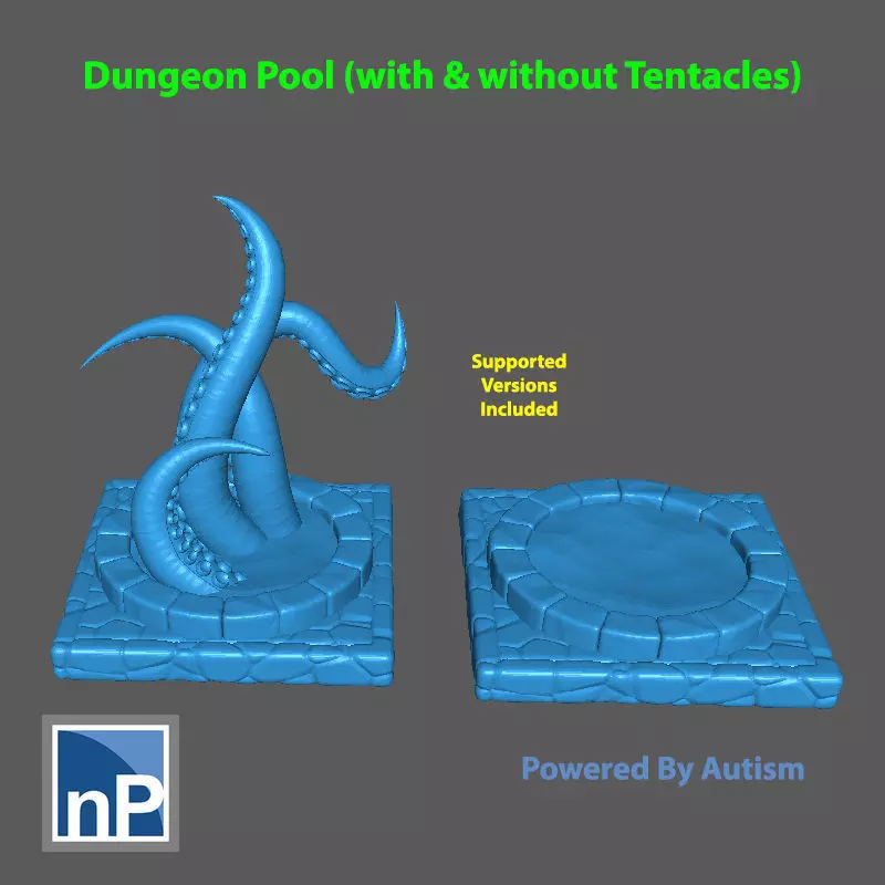 Dungeon Pool and Tentacles Free 3D print model