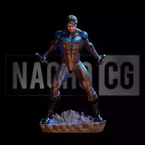 Fanart - Nightwing - Statue Standalone Version 3D print model