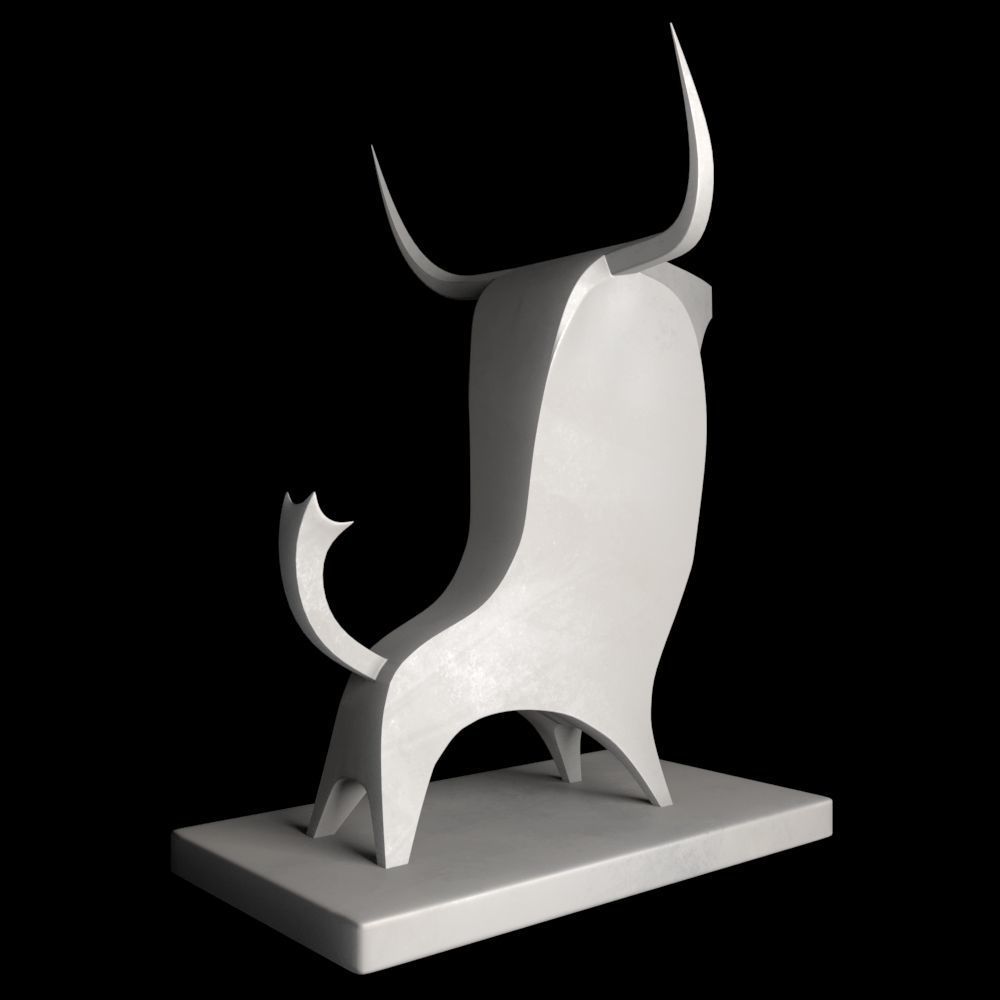 Statue Bull Sculpture 3D print model_6