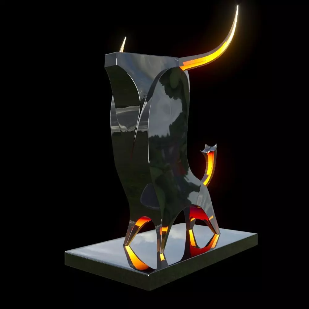Statue Bull Sculpture 3D print model_0