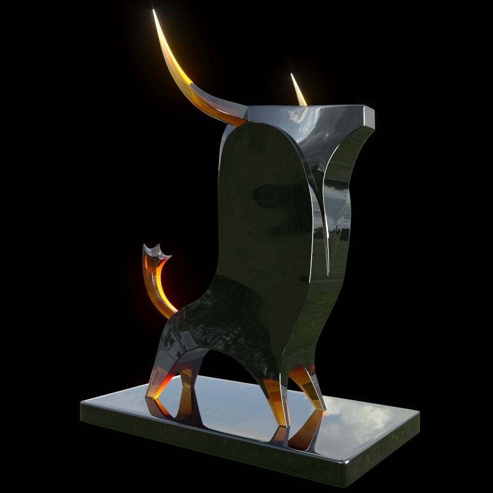 Statue Bull Sculpture 3D print model_2