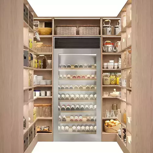 Pantry with spices kitchen utensils 3D model