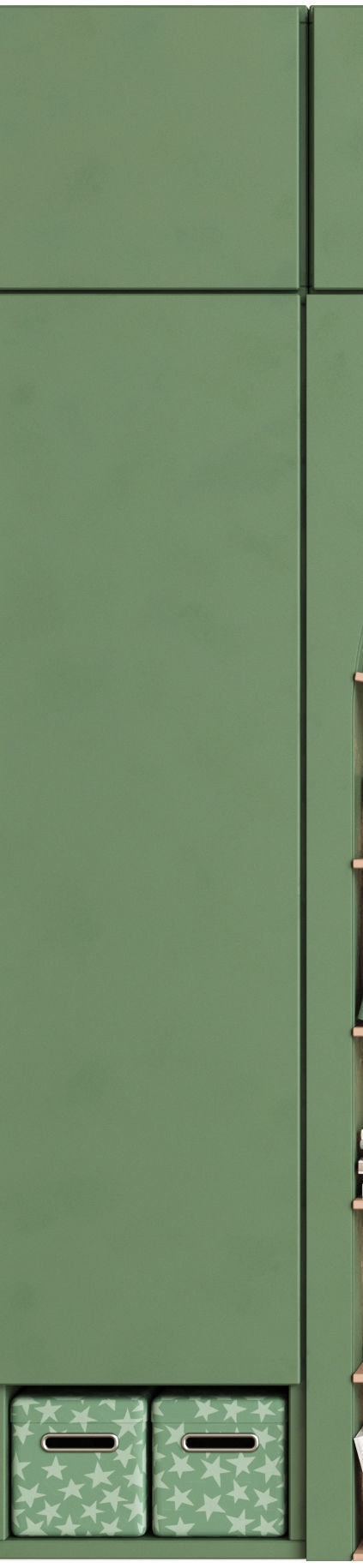 Childrens wardrobe with built-in crib 3D model_3