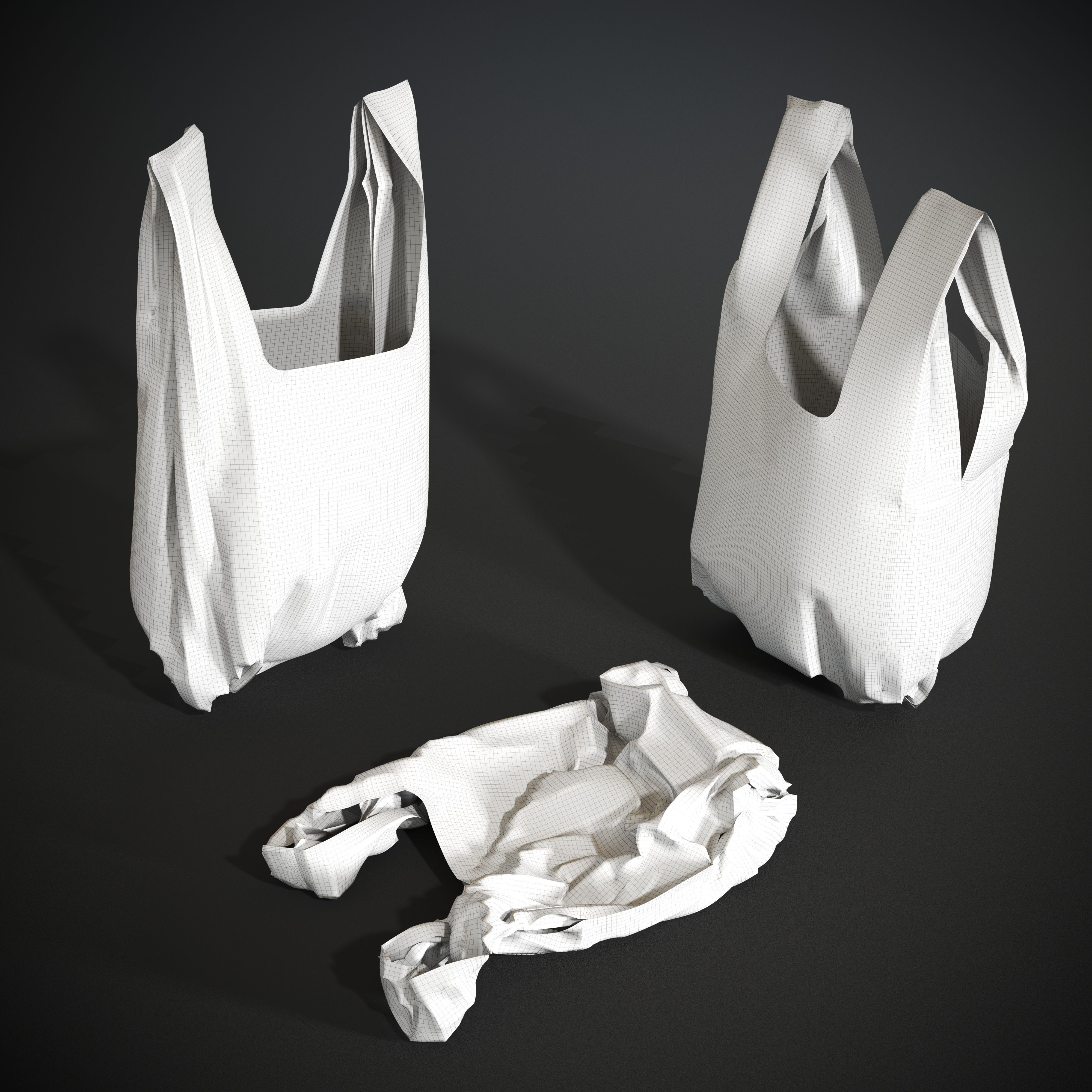Plastic Bags Low-poly 3D model_1