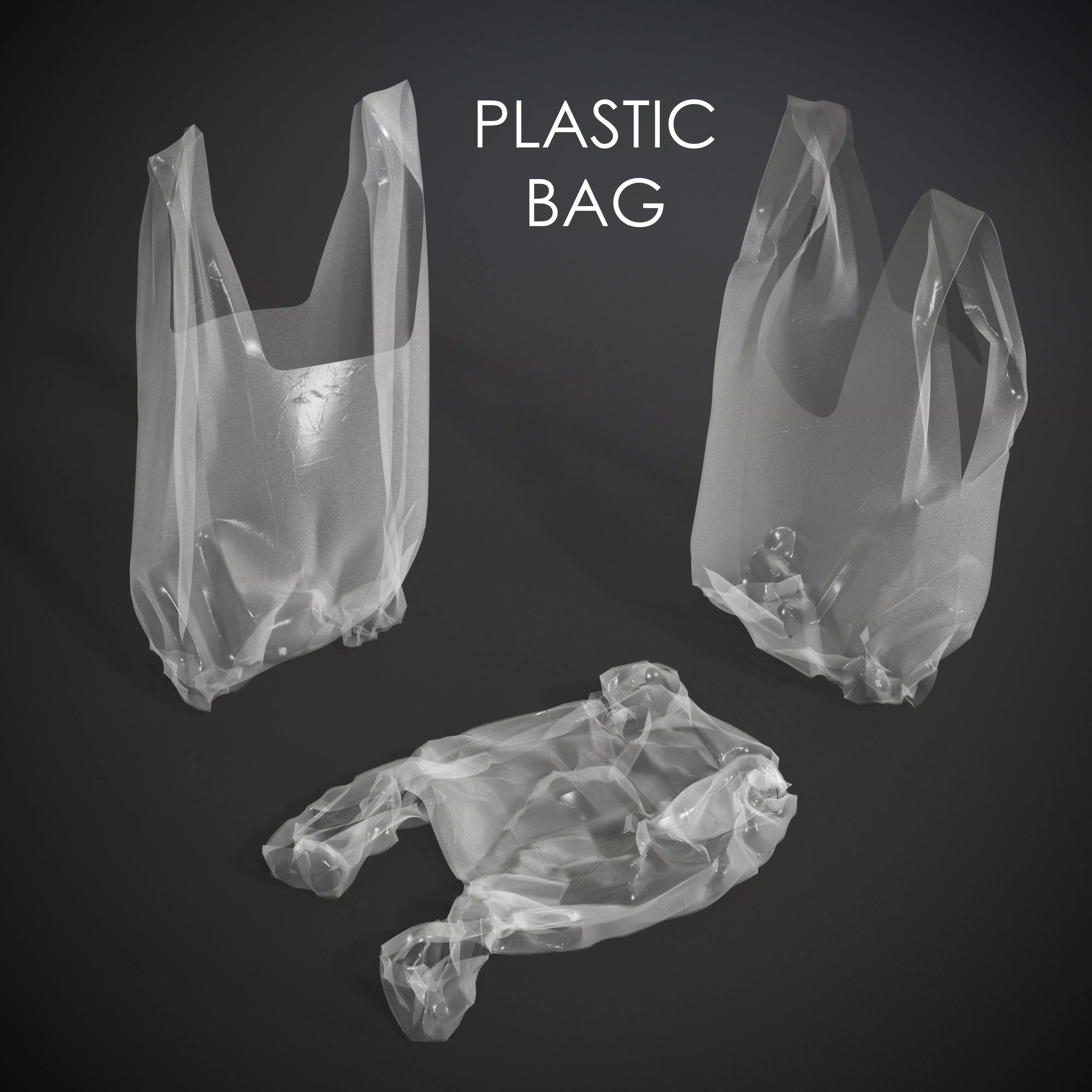 Plastic Bags Low-poly 3D model_0