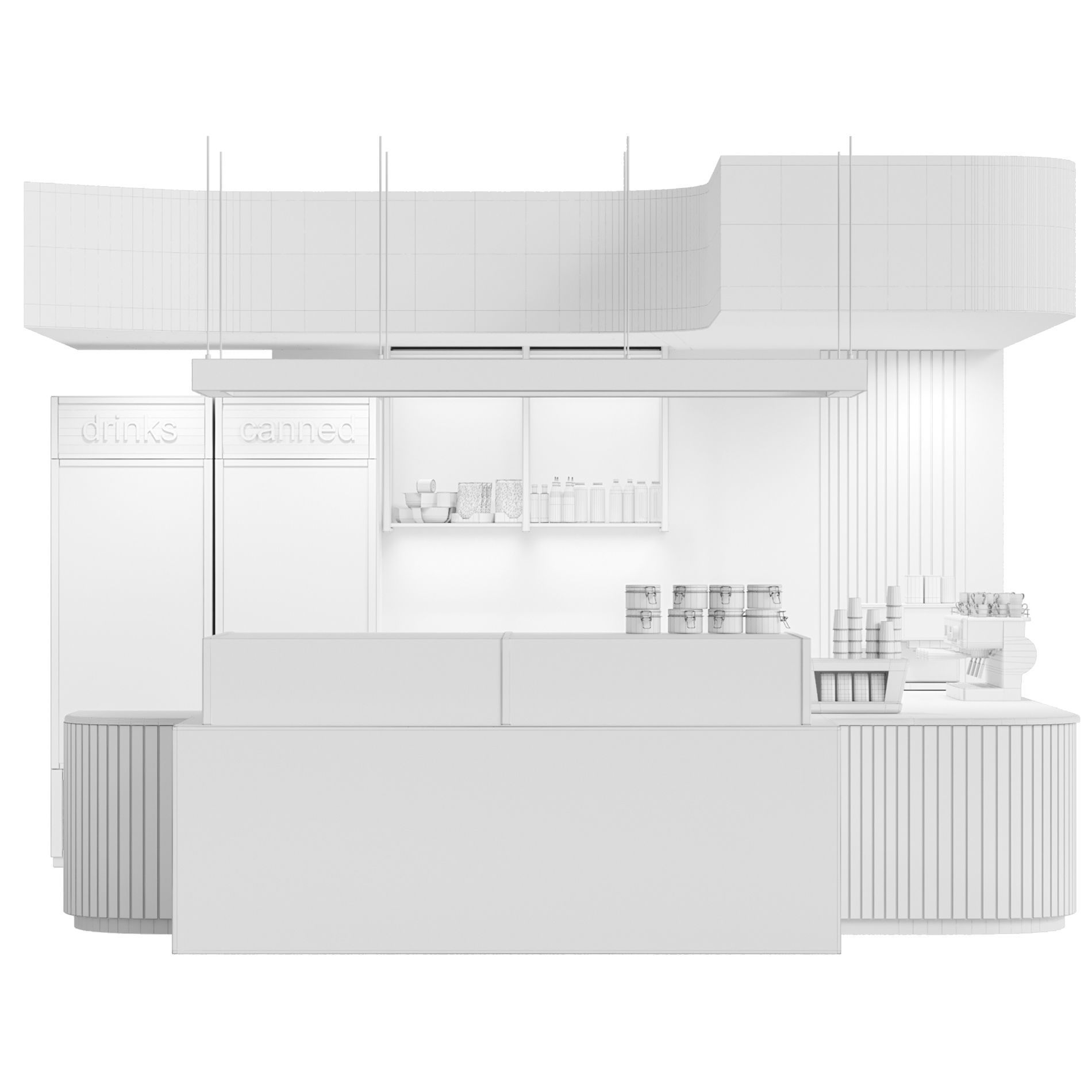 Modern cafe design with desserts 50 3D model_1