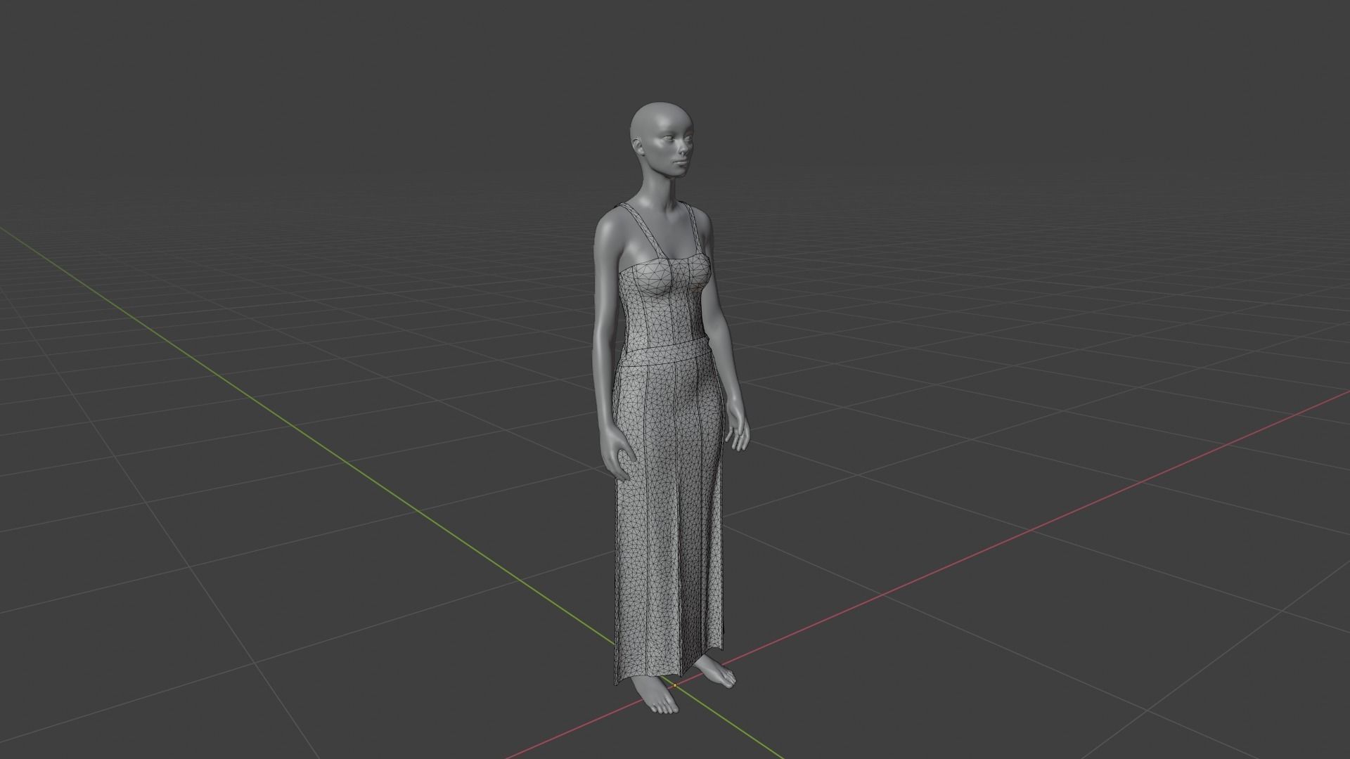 Women Dress Low-poly 3D model_18