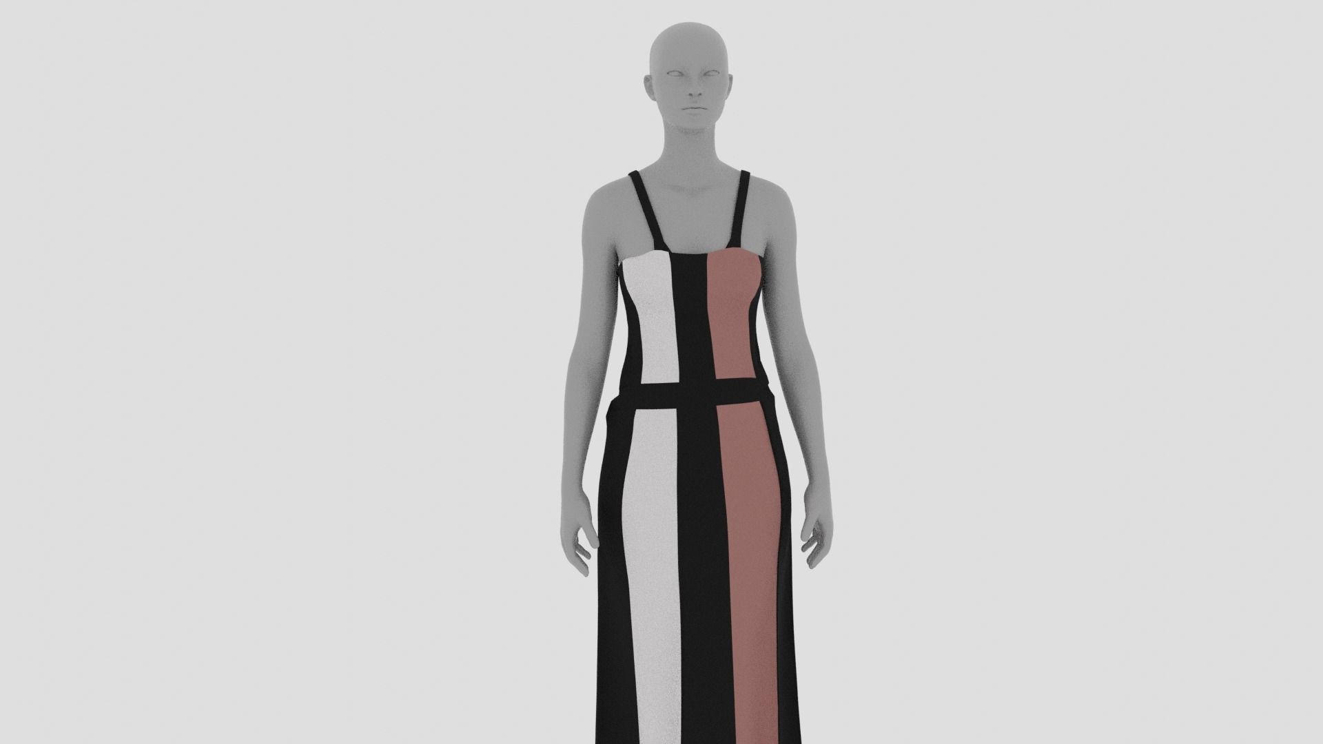 Women Dress Low-poly 3D model_16