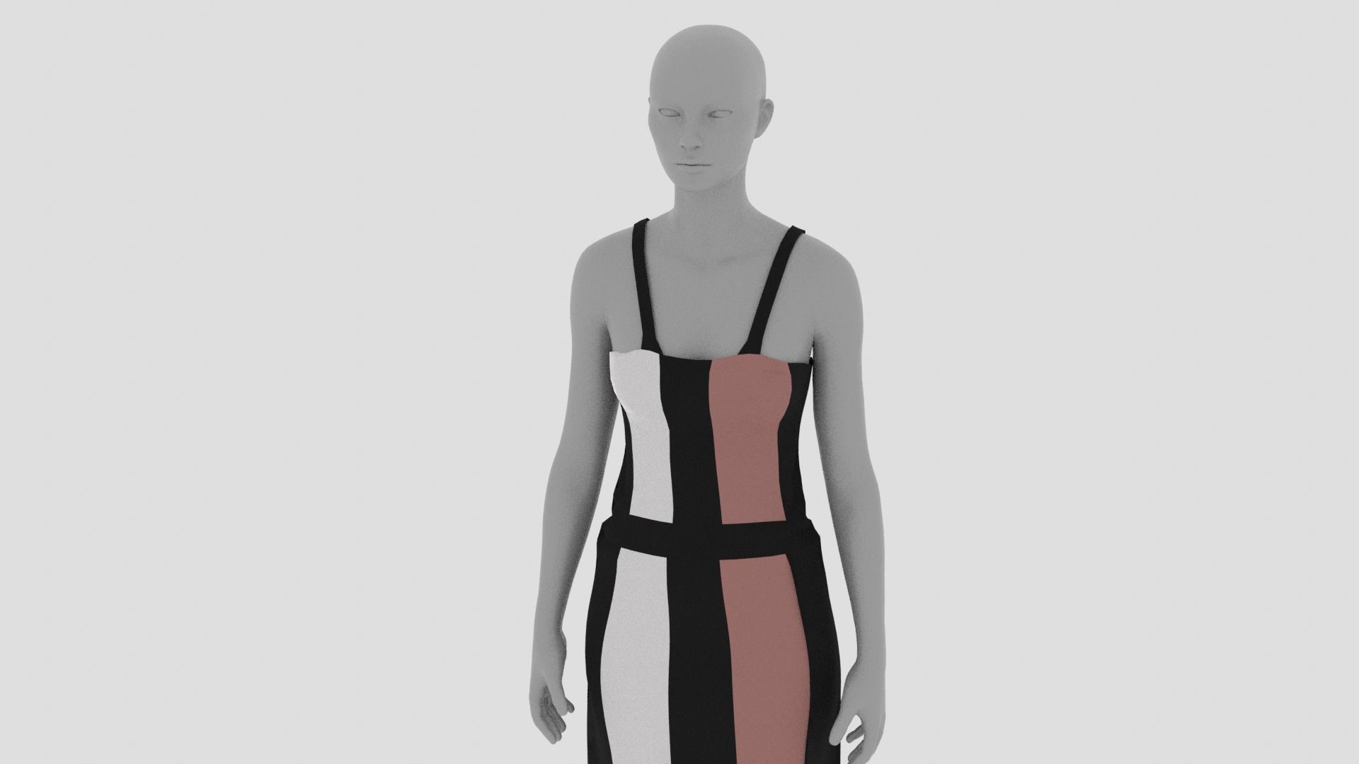 Women Dress Low-poly 3D model_13