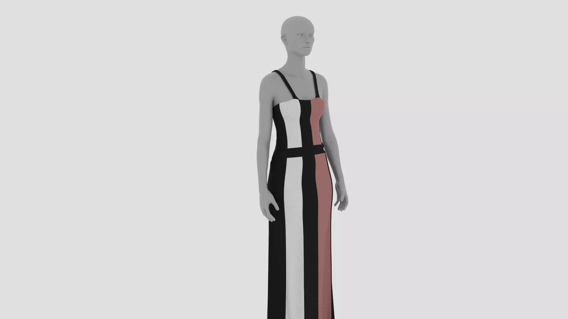Women Dress Low-poly 3D model_0