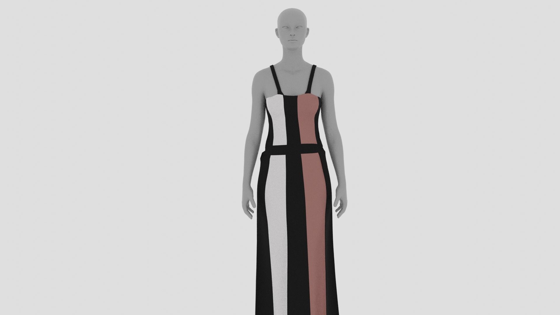 Women Dress Low-poly 3D model_1