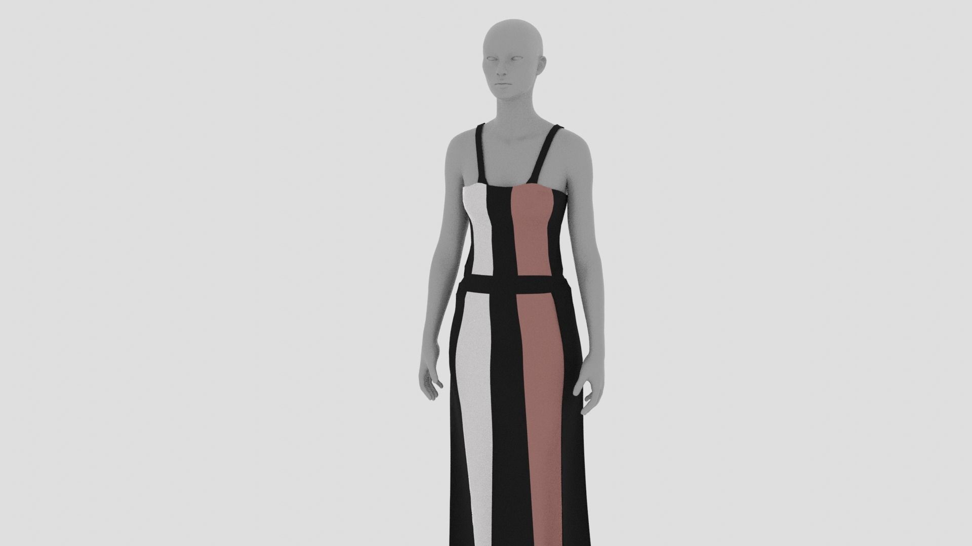 Women Dress Low-poly 3D model_15