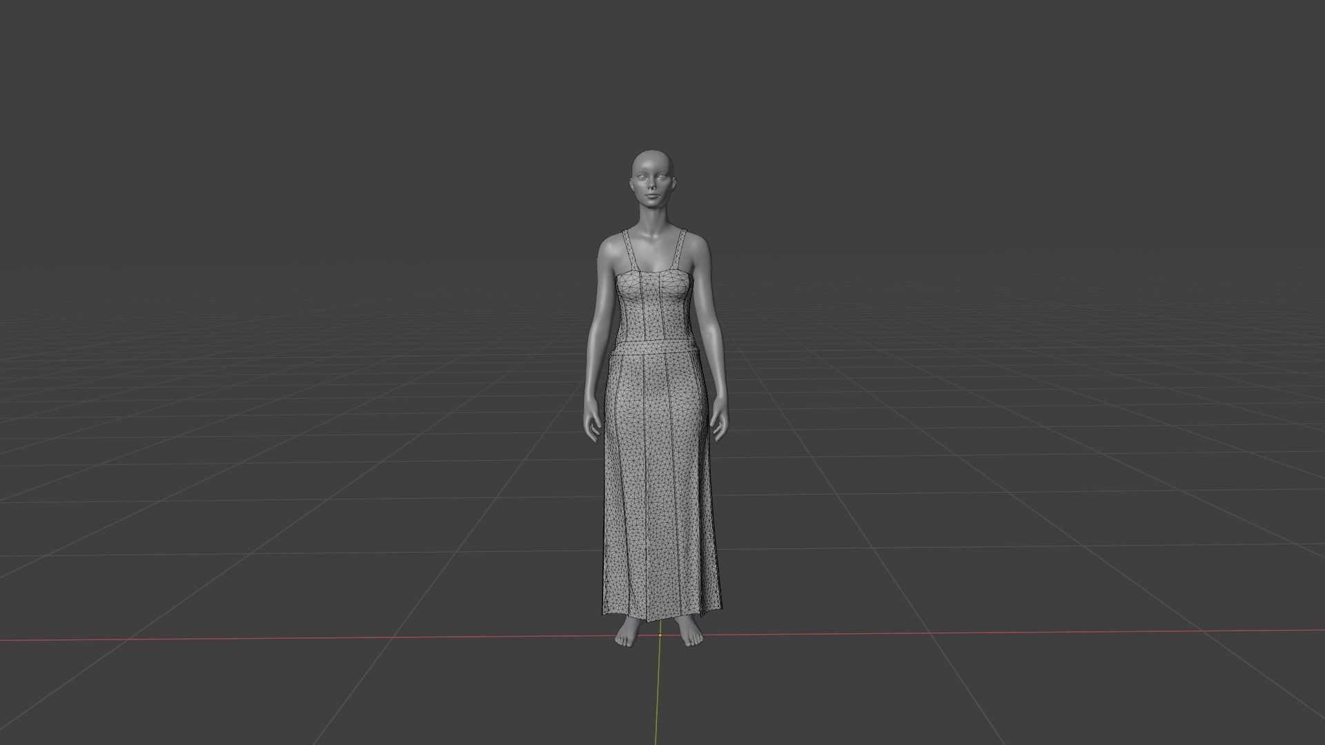 Women Dress Low-poly 3D model_19