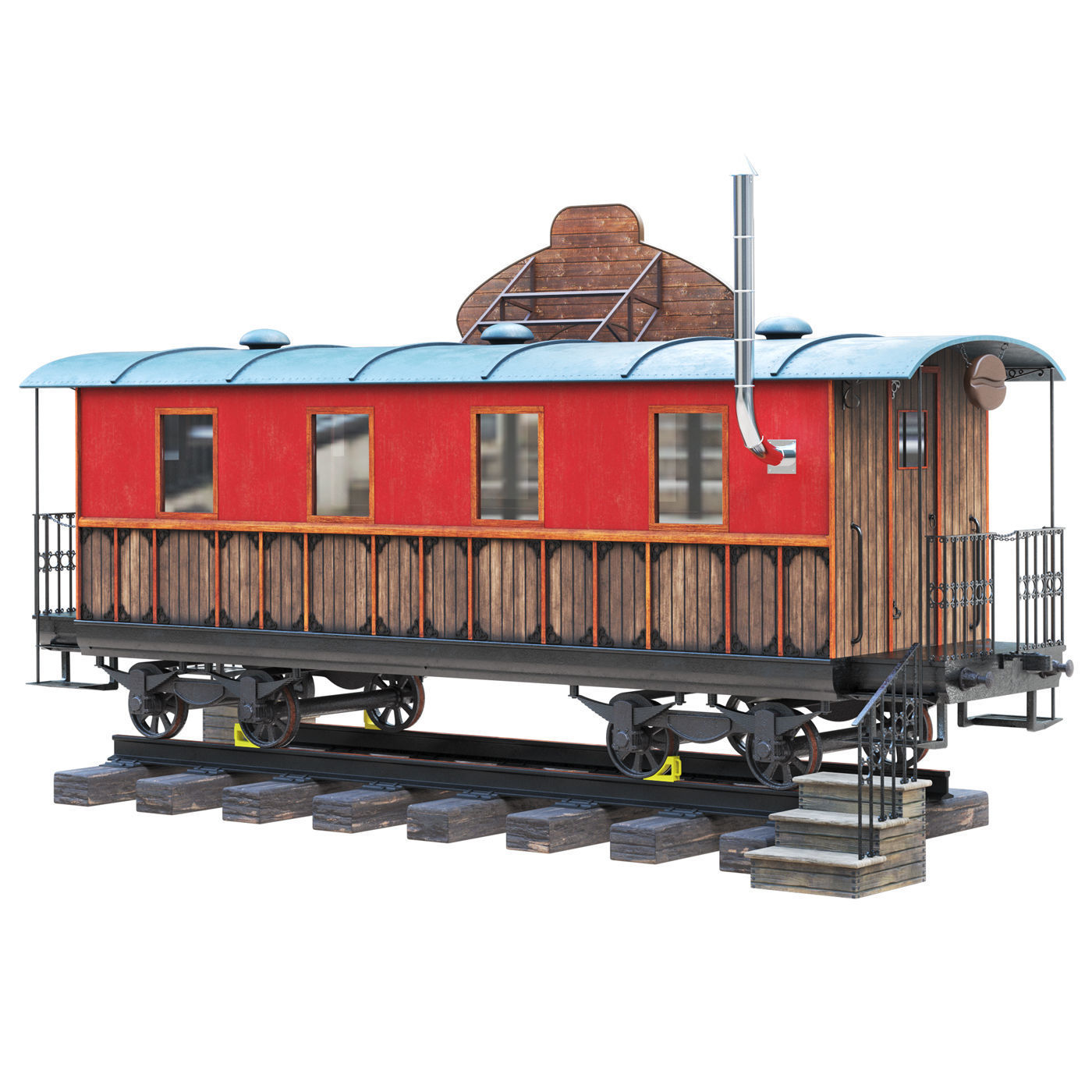 Old Wagon Cafe  3D model_1