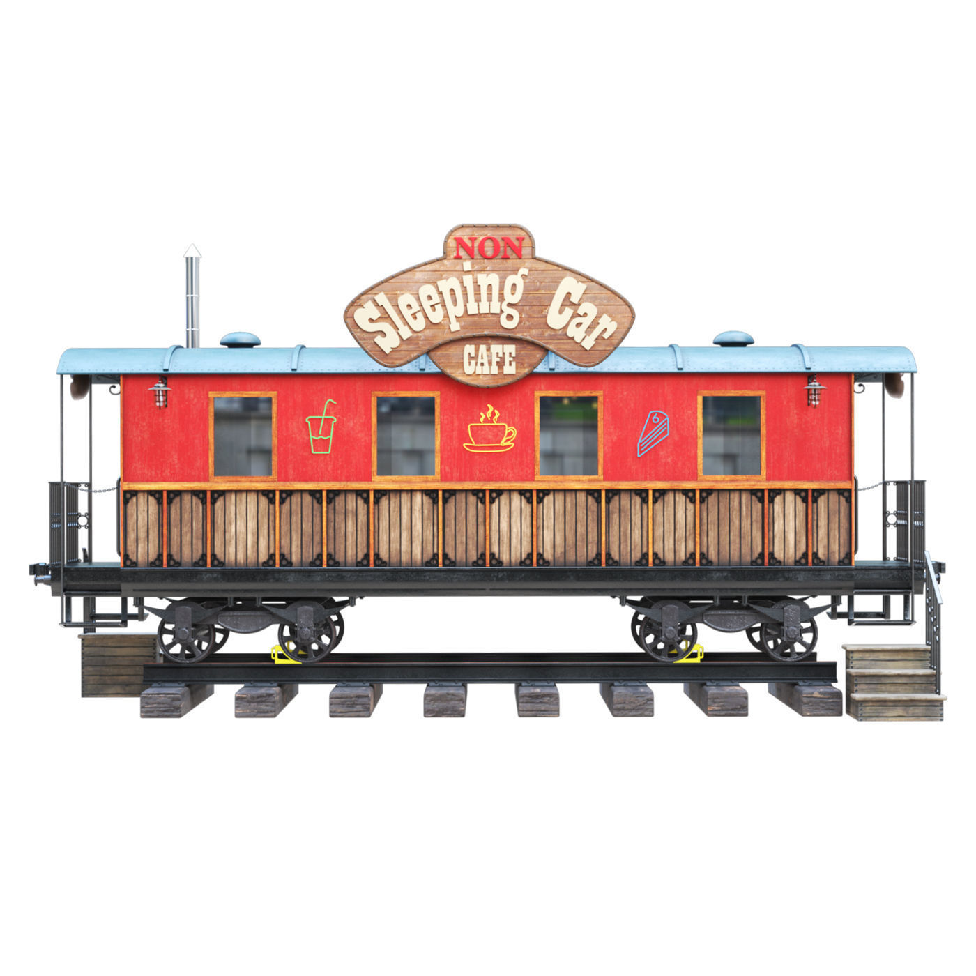 Old Wagon Cafe  3D model_2