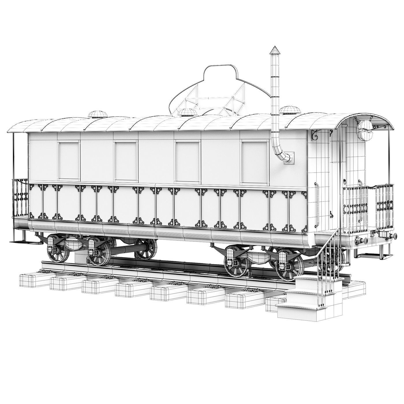 Old Wagon Cafe  3D model_7