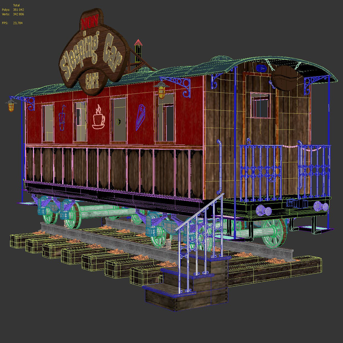 Old Wagon Cafe  3D model_5