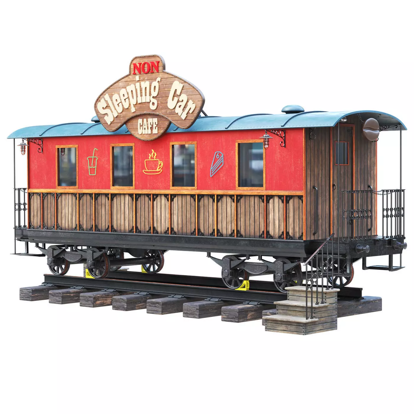 Old Wagon Cafe  3D model_0