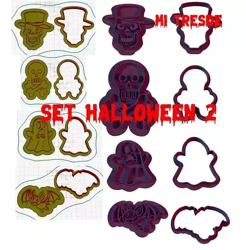 Halloween set 2 cookie cutters