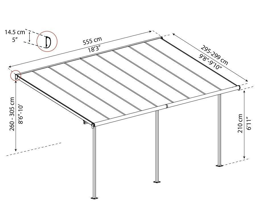 Palram Canopia Sierra Patio Cover Low-poly 3D model_5