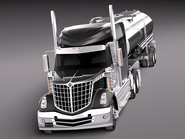 International Lonestar 2014 Tanker Truck 3D model_1