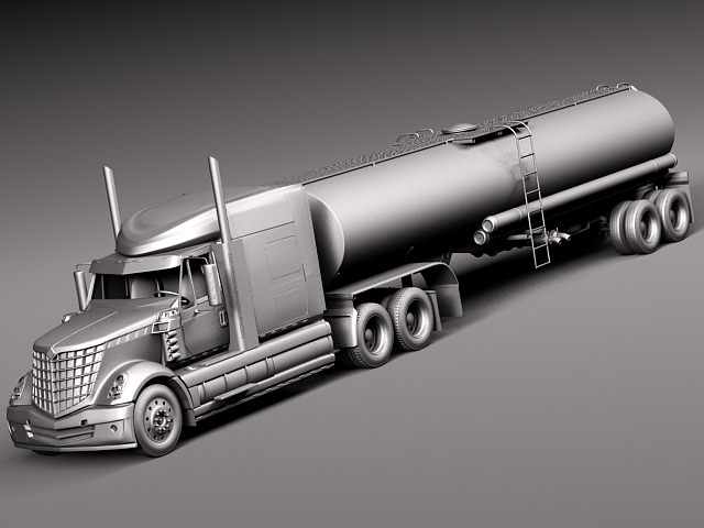 International Lonestar 2014 Tanker Truck 3D model_16