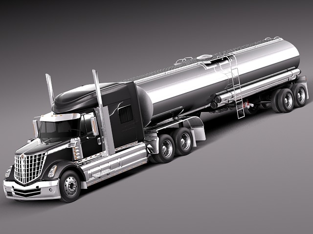 International Lonestar 2014 Tanker Truck 3D model