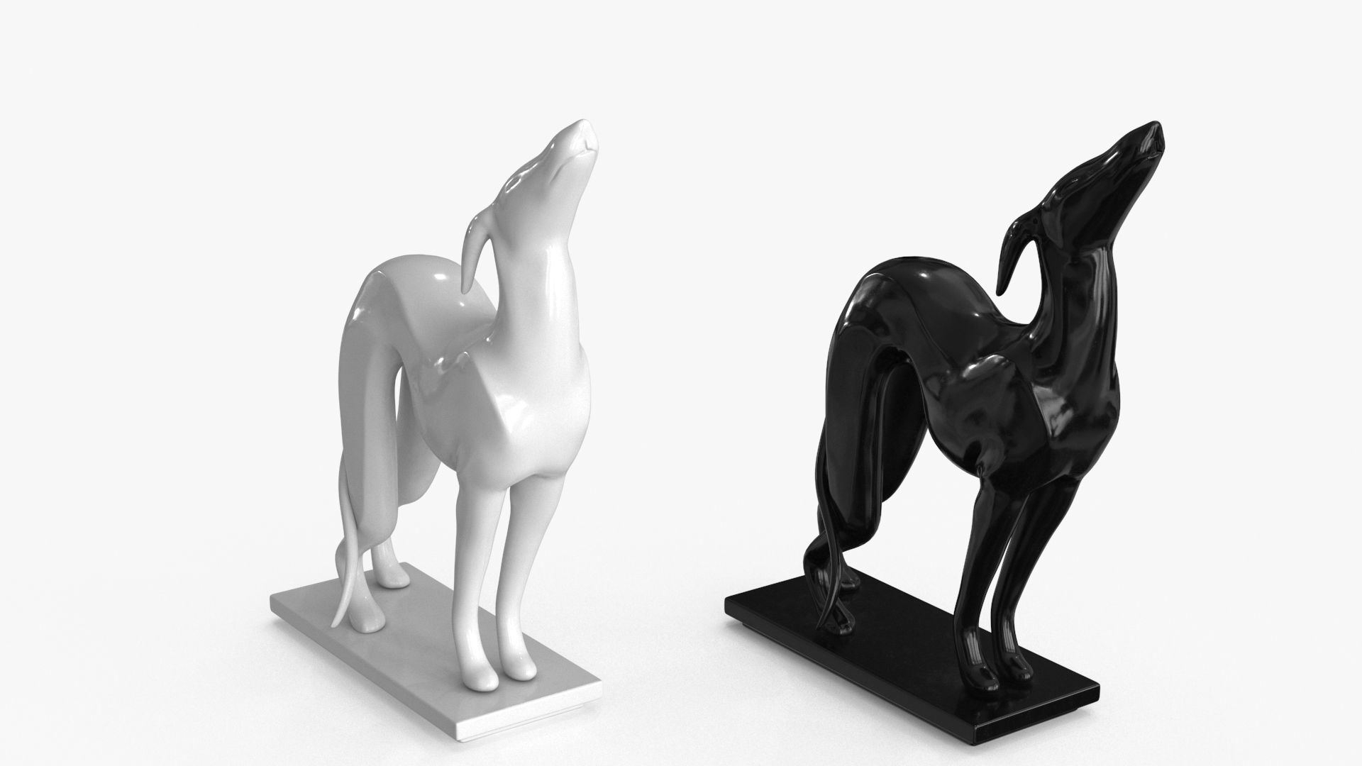 Dog Statuette Low-poly 3D model_6