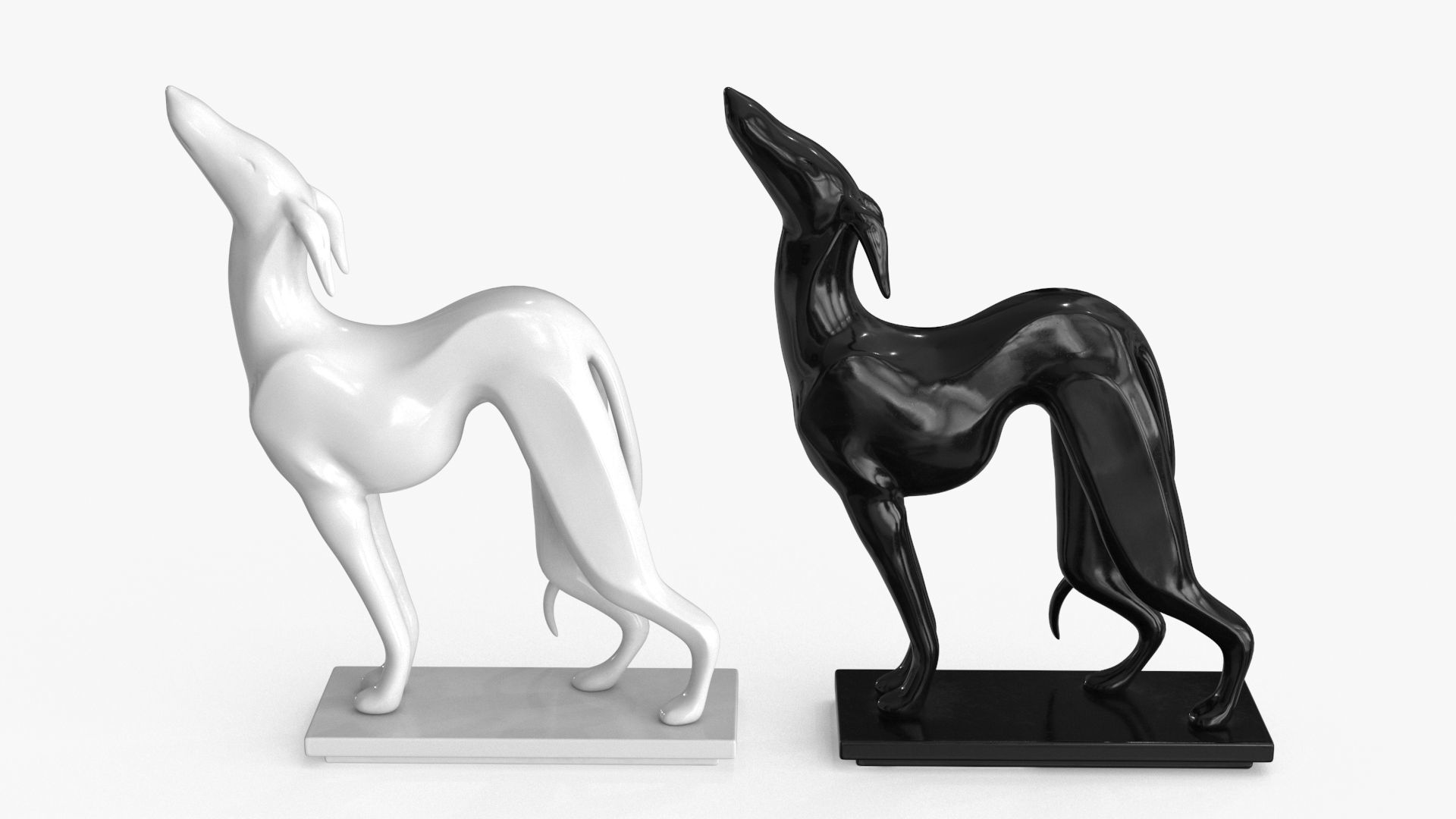 Dog Statuette Low-poly 3D model_2
