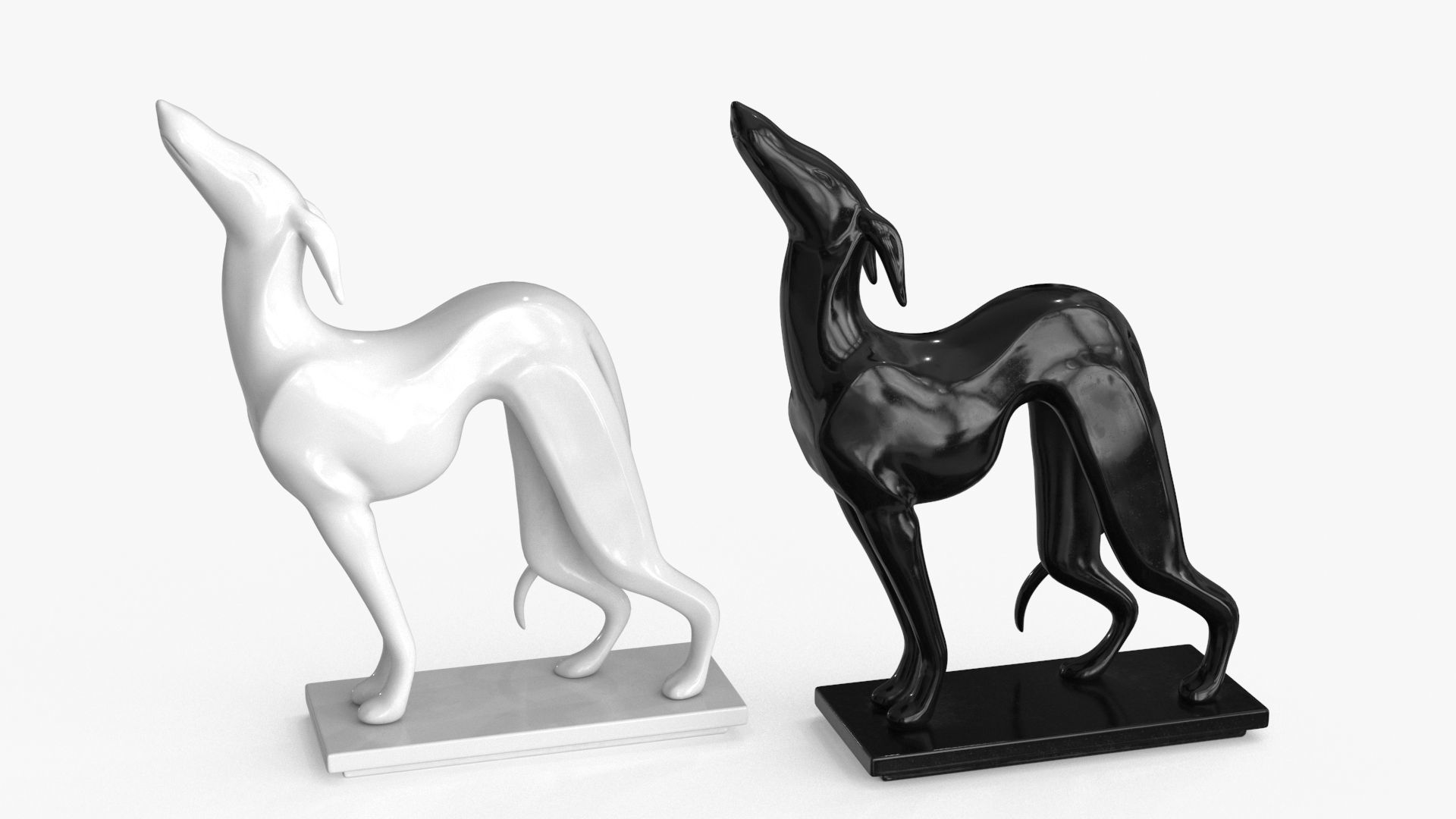 Dog Statuette Low-poly 3D model_3