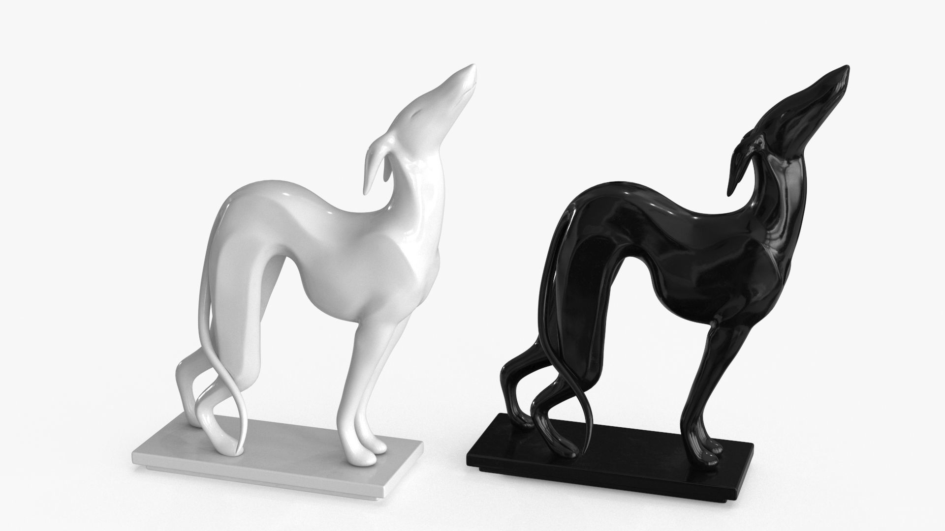Dog Statuette Low-poly 3D model_7