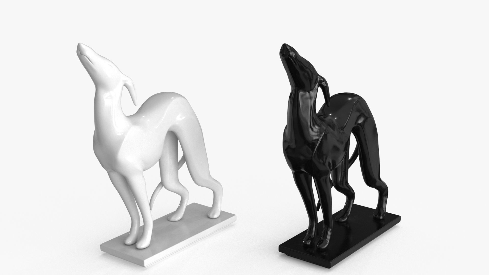 Dog Statuette Low-poly 3D model_4