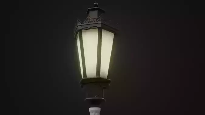 Old Lamp Post Street Light 12 Low-poly 3D model