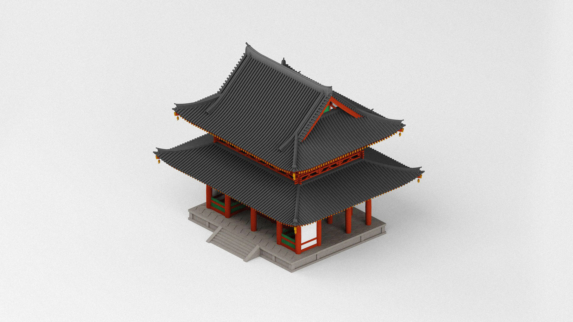 Asian Pagoda 3D model_3