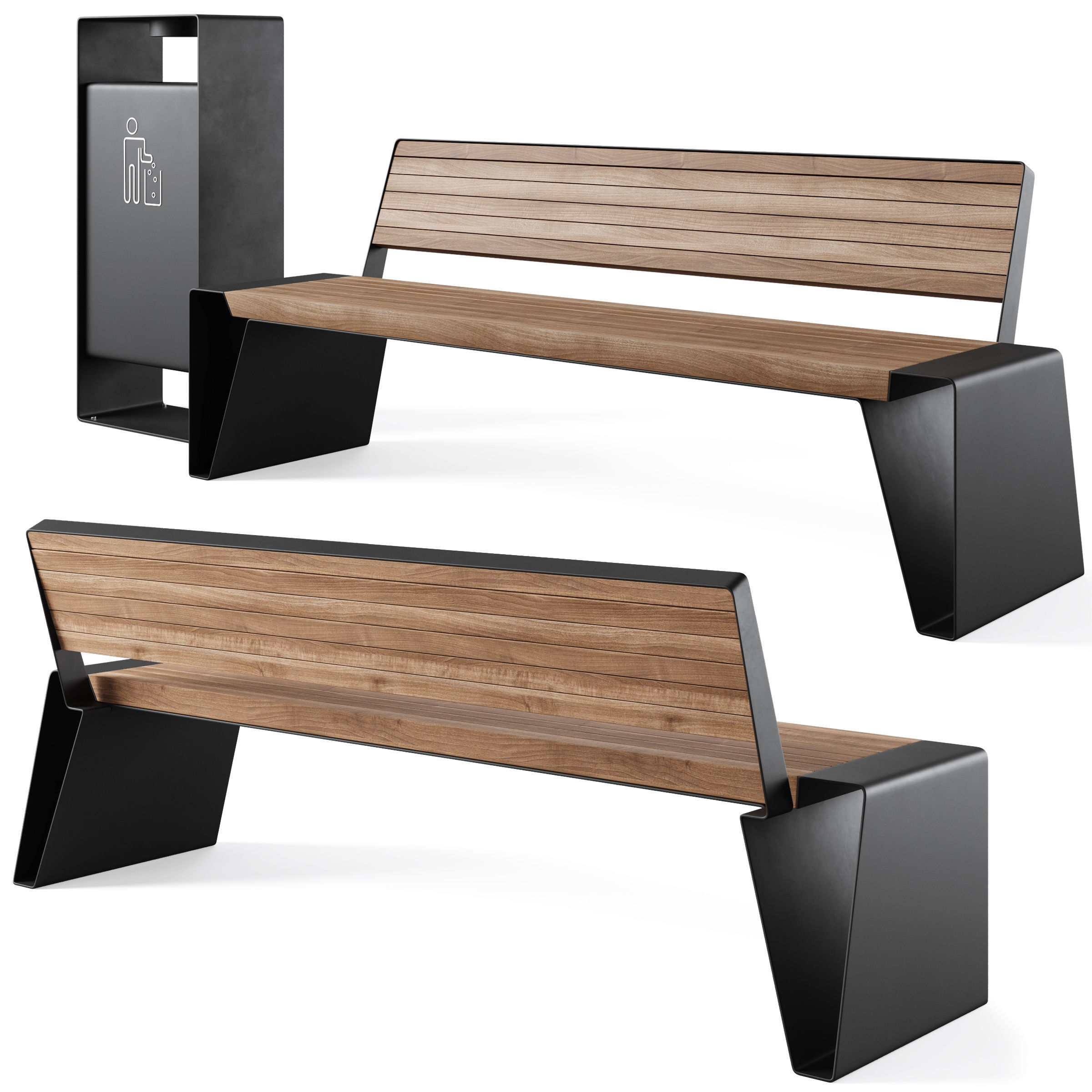 Park Benches Radium by mmcite 3D model_1