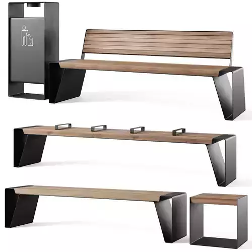 Park Benches Radium by mmcite 3D model