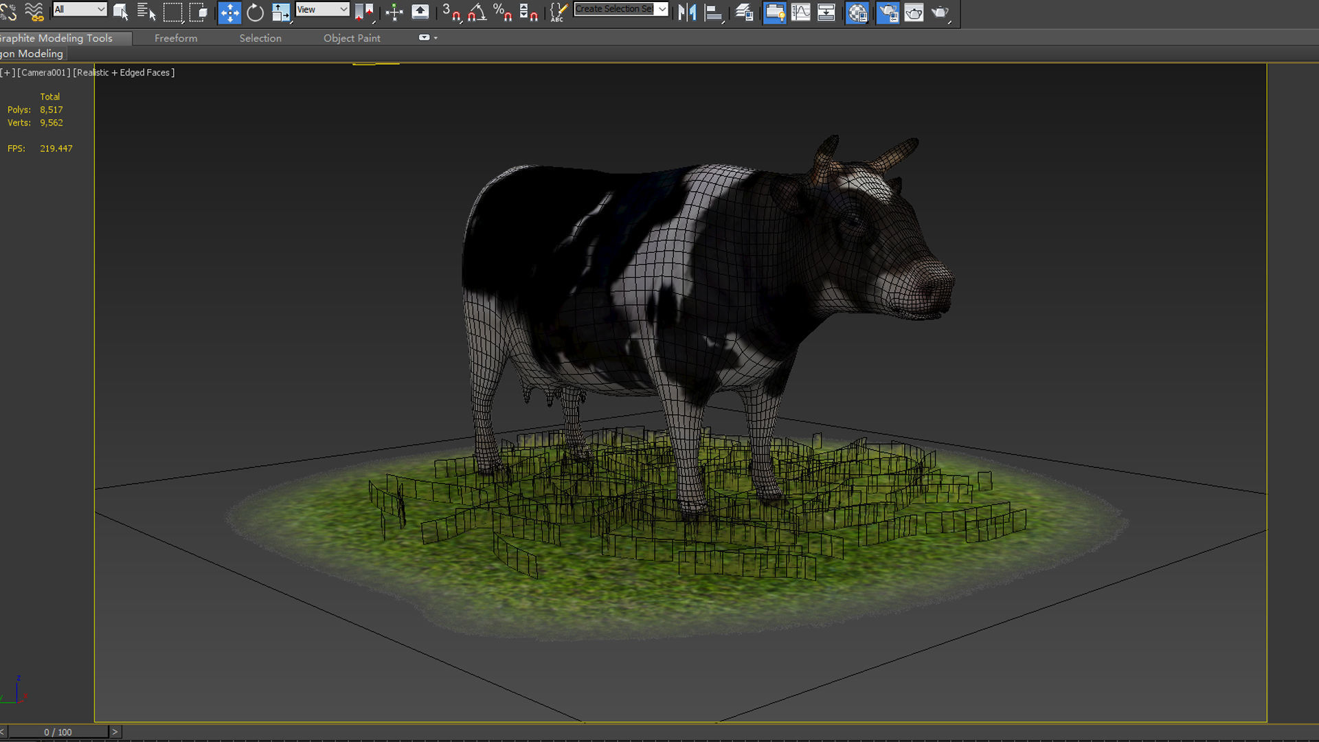 Dairy Cow holstein friesian black white cattle domesticated 3D model_5