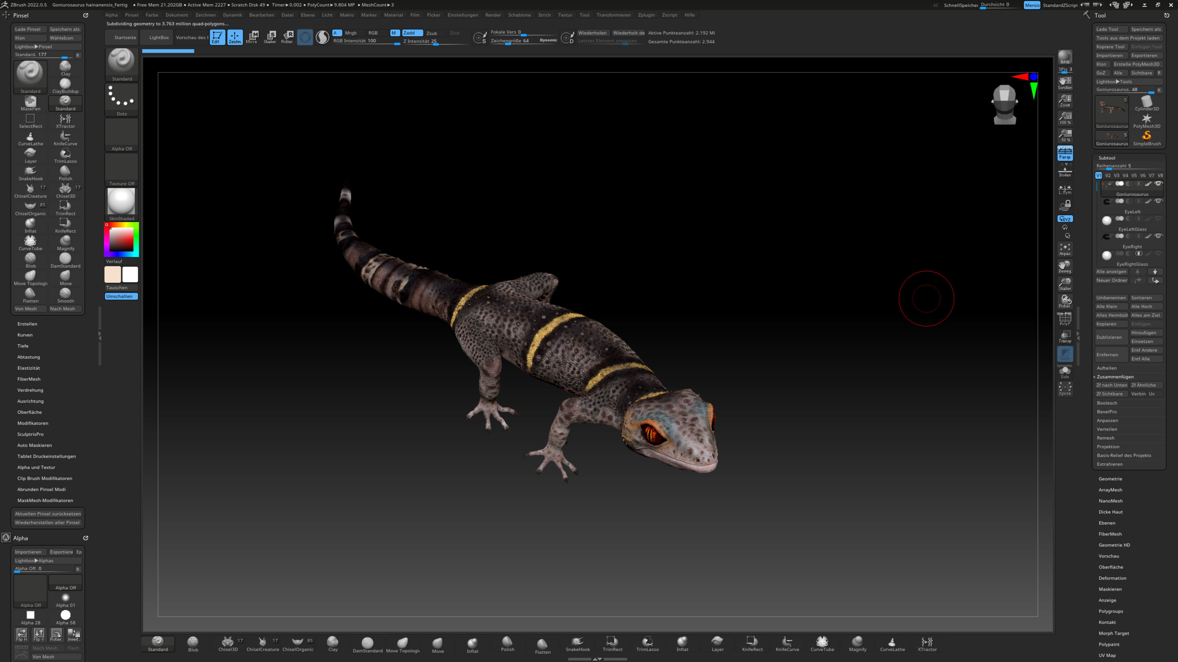 Chinese Cave Gecko - Goniurosaurus hainanensis 3D model_15
