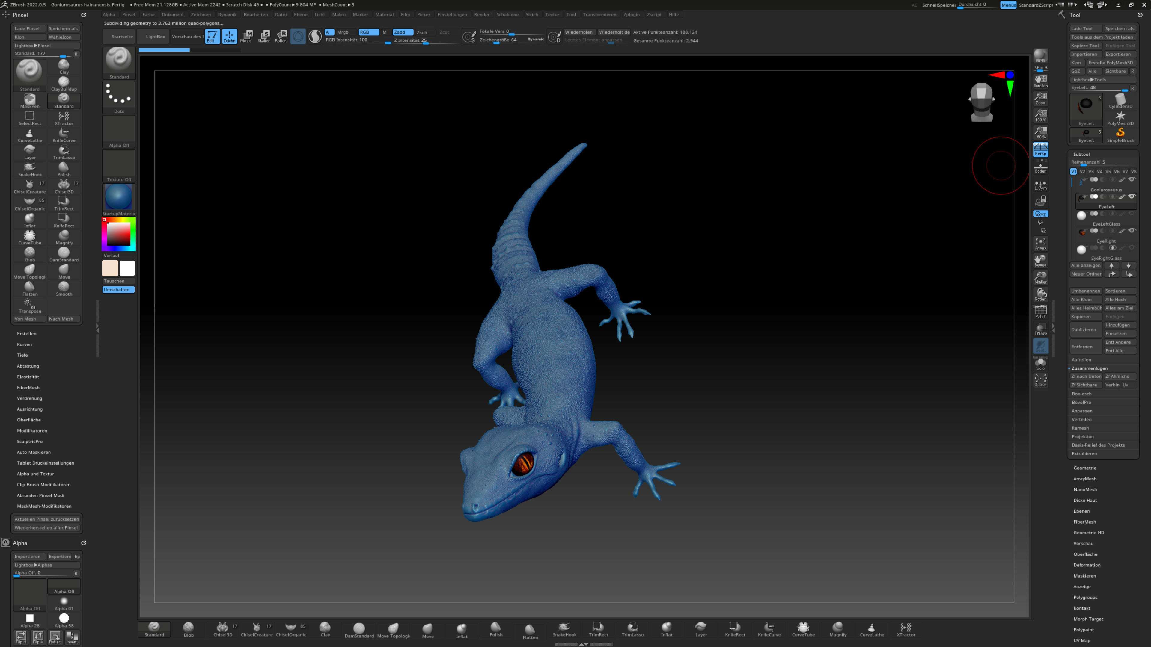 Chinese Cave Gecko - Goniurosaurus hainanensis 3D model_17